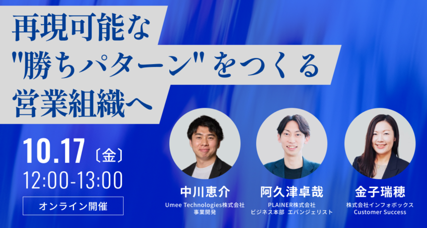 再現可能な “勝ちパターン” をつくる営業組織へ 〜データ×現場で、トップセールスの型を組織にインストールする〜